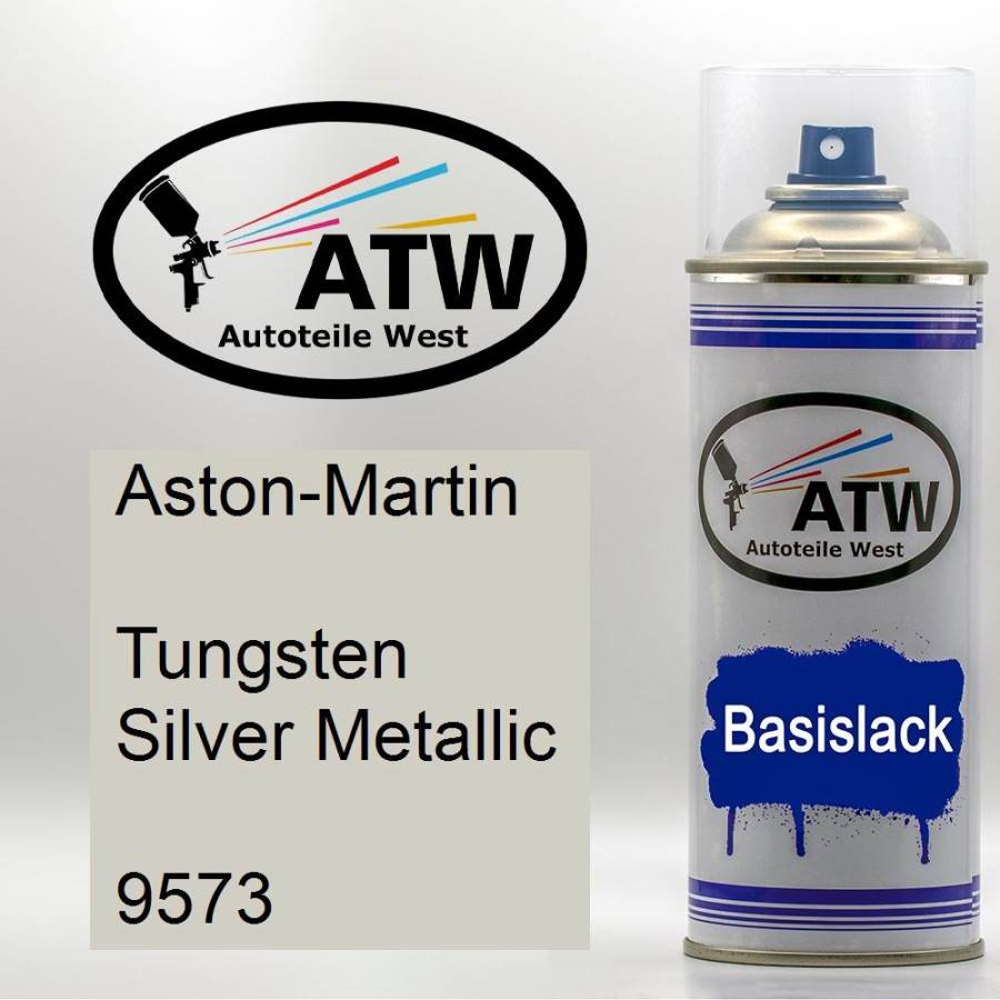 Aston-Martin, Tungsten Silver Metallic, 9573: 400ml Sprühdose, von ATW Autoteile West.